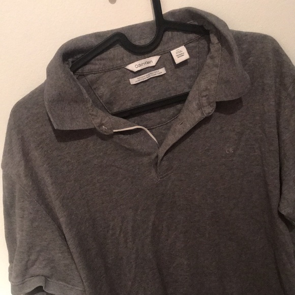 Calvin Klein Liquid Touch Slim Fit Grey Designer polo ultra soft! - Picture 2 of 4